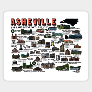 Asheville Map Art Sticker